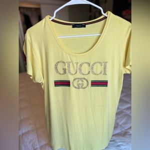 Yellow XXl jeweled woman’s Gucci T-Shirt